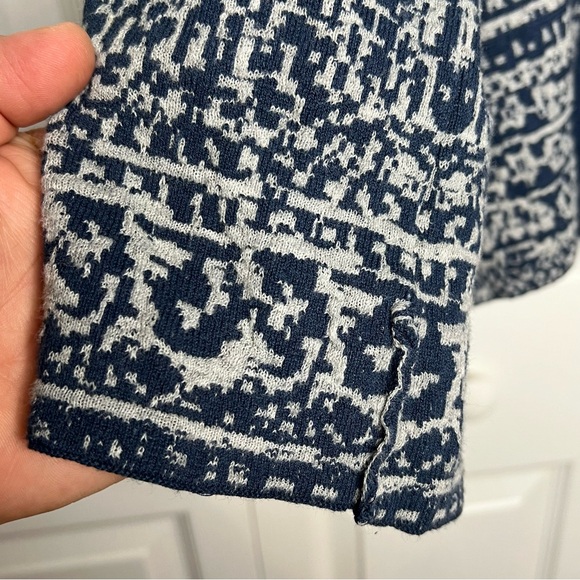 Pure Jill by J. Jill Open front Cardigan oversized large blue and white large - Picture 4 of 9